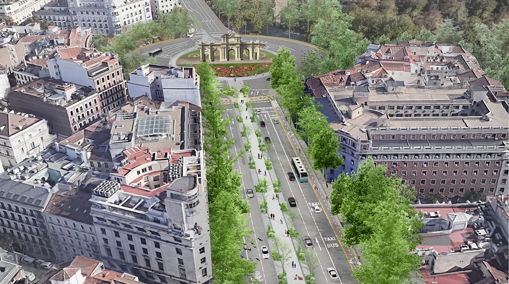Simulación del futuro bulevar entre la plaza d la Independencia y Cibeles.