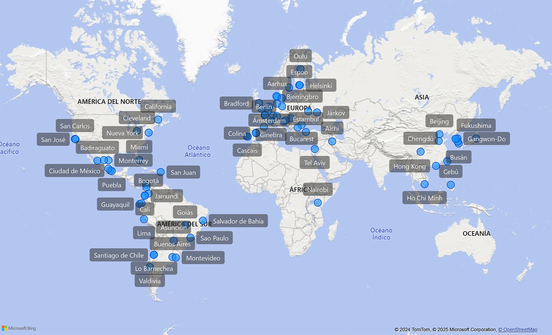 Ciudades con las que tenemos acuerdos